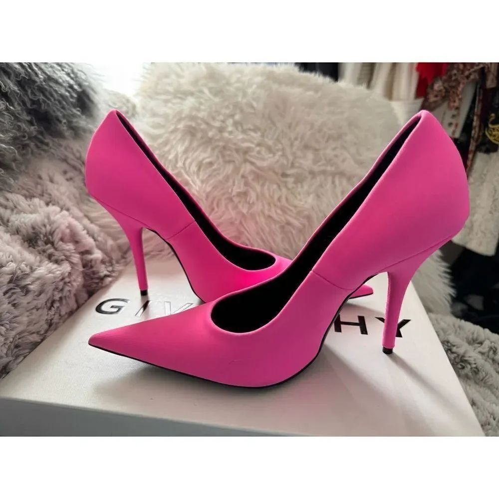 Balenciaga 110mm Knife spandex pumps fluorescent pink 39.5